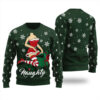 Naughty Santa Girl Ugly Sweater Forest Green