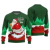 Naughty Santa Going Toilet Ugly Christmas Sweater Forest Green