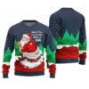 Naughty Santa Ugly Christmas Sweater Navy