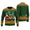 Naughty Santa With Barry Wood Ugly Christmas Sweater Forest Green
