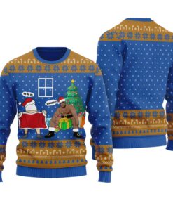 Naughty Santa With Barry Wood Ugly Christmas Sweater Royal