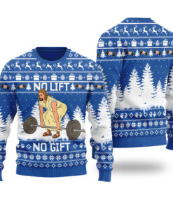 No Lift No Gift Ugly Christmas Sweater Royal