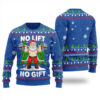 No Lift No Gift Ugly Christmas Sweater Royal