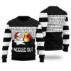 Nogged Out Santa Drinking Eggnog Christmas Sweater Black