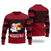Nogged Out Santa Drinking Eggnog Ugly Sweater Cardinal Red