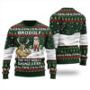 North Swole Reindeer Santa Christmas Sweater Forest Green