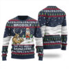 North Swole Reindeer Santa Ugly Christmas Sweater Navy