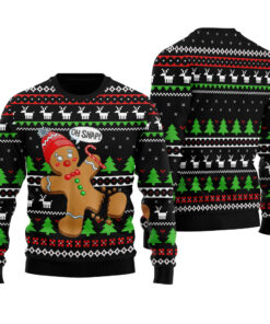 Oh Snap Gingerbread Christmas Sweater Black