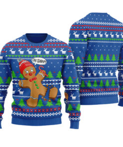 Oh Snap Gingerbread Christmas Sweater Royal