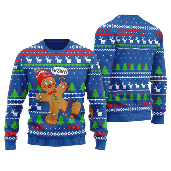 Oh Snap Gingerbread Christmas Sweater Royal