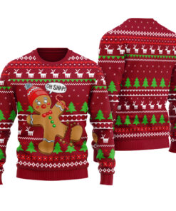 Oh Snap Gingerbread Ugly Sweater Cardinal Red
