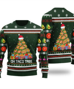 Oh Taco Tree Ugly Sweater Forest Green