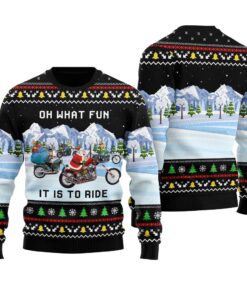 Oh What Fun It Is To Ride Ugly Christmas Sweater Black