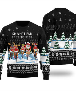 Oh What Fun It Is To Ride Ugly Christmas Sweater Black