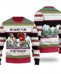 Oh What Fun It Is To Ride Ugly Christmas Sweater Black