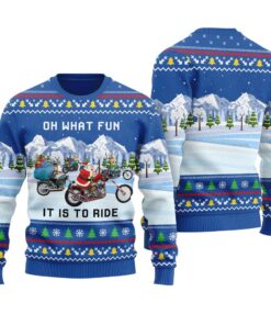 Oh What Fun It Is To Ride Ugly Christmas Sweater Royal