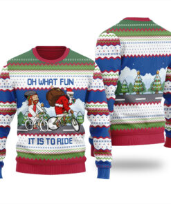 Oh What Fun It Is To Ride Ugly Christmas Sweater Royal