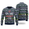 On The Naughty List Ugly Christmas Sweater Navy