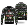 On The Nice List Ugly Christmas Sweater Black