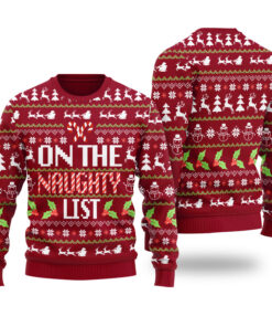 On The Nice List Ugly Sweater Cardinal Red