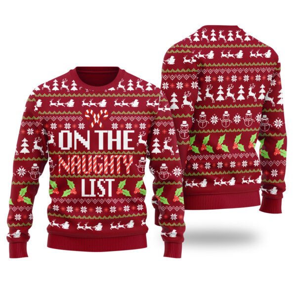 On The Nice List Ugly Sweater Cardinal Red