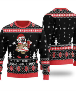 Out Here Lookin Like A Snack Ugly Christmas Sweater Black