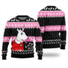 Pinky Unicorn Ugly Christmas Sweater Black