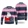 Pinky Unicorn Ugly Christmas Sweater Navy