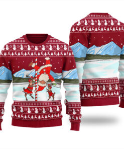 Pole Dance Santa Claus Ugly Christmas Sweater Cardinal Red