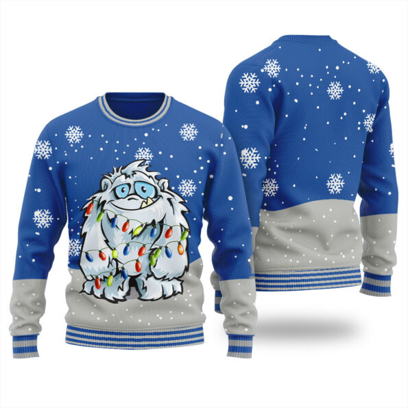 Pretty Yeti Ugly Christmas Sweater Royal