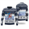 Pucking Game Santa And Jesus Christmas Sweater Navy
