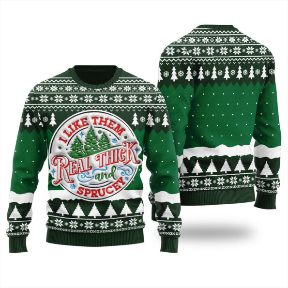 Real Thick And Sprucey Ugly Sweater Forest Green