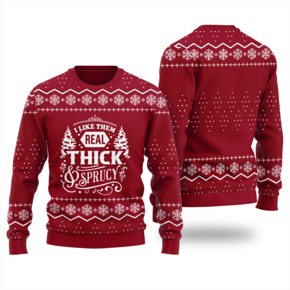 Real Thick And Sprucy Christmas Sweater Cardinal Red