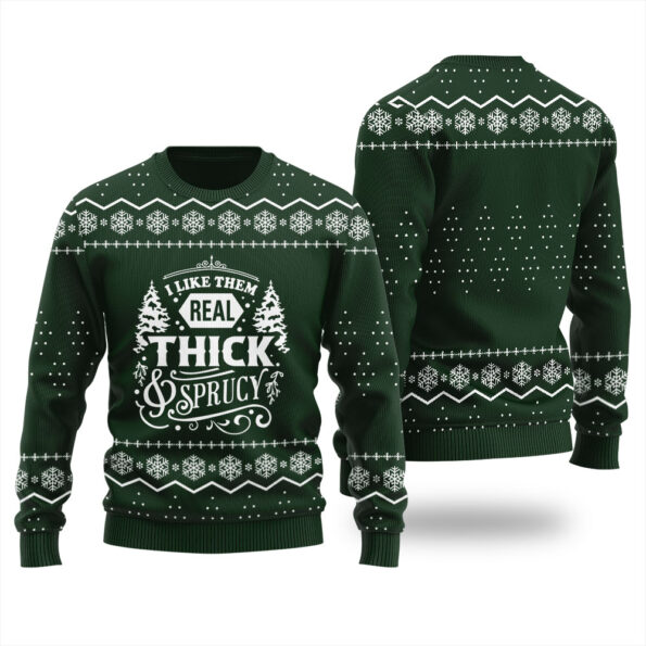 Real Thick And Sprucy Ugly Sweater Forest Green