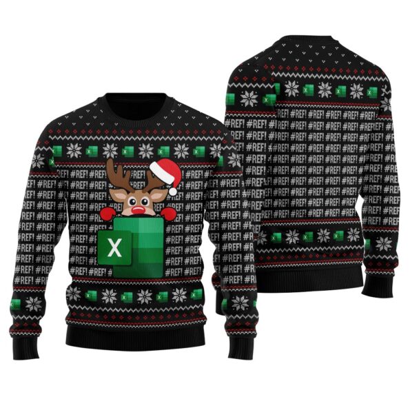 Reindeer Freak In The Sheets Christmas Sweater Black