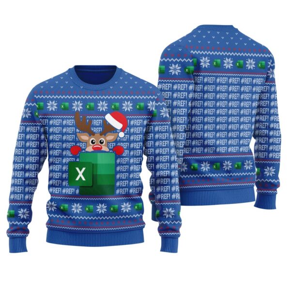 Reindeer Freak In The Sheets Christmas Sweater Royal