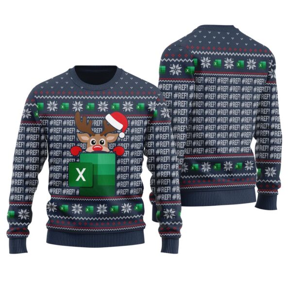 Reindeer Freak In The Sheets Ugly Christmas Sweater Navy