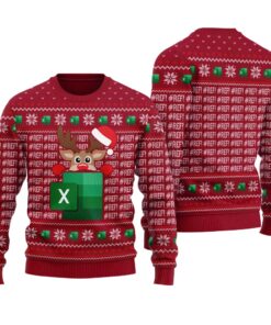 Reindeer Freak In The Sheets Ugly Sweater Cardinal Red