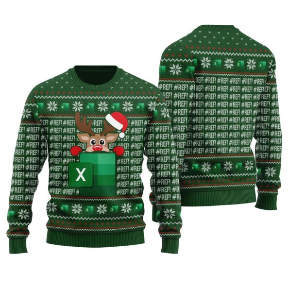 Reindeer Freak In The Sheets Ugly Sweater Forest Green