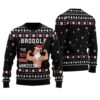Reindeer Swoleman Ugly Christmas Sweater Black