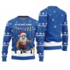 Ride With Santa Funny Ugly Christmas Sweater Royal