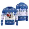 Santa And Jesus Go Skiing Ugly Christmas Sweater Royal