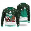 Santa Barry Wood Funny Ugly Christmas Sweater Forest Green