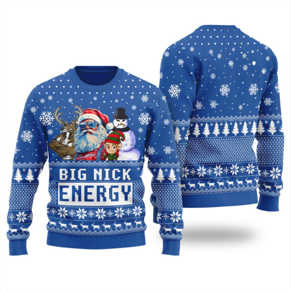 Santa Big Nick Energy Christmas Sweater Royal