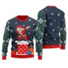 Santa Dabbing Ugly Christmas Sweater Navy