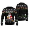 Santa Drinking Beer Ugly Christmas Sweater Black