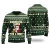 Santa Drinking Beer Ugly Christmas Sweater Forest Green