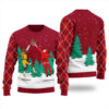 Santa Dunking Lebron James Ugly Sweater Cardinal Red