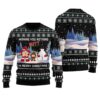 Santa Elf Snowman Ugly Christmas Sweater Black