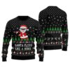 Santa Floss Like A Boss Funny Ugly Christmas Sweater Black